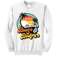 Girl Trip Funny Matching Beaches Booze Besties Best Friends Sweatshirt