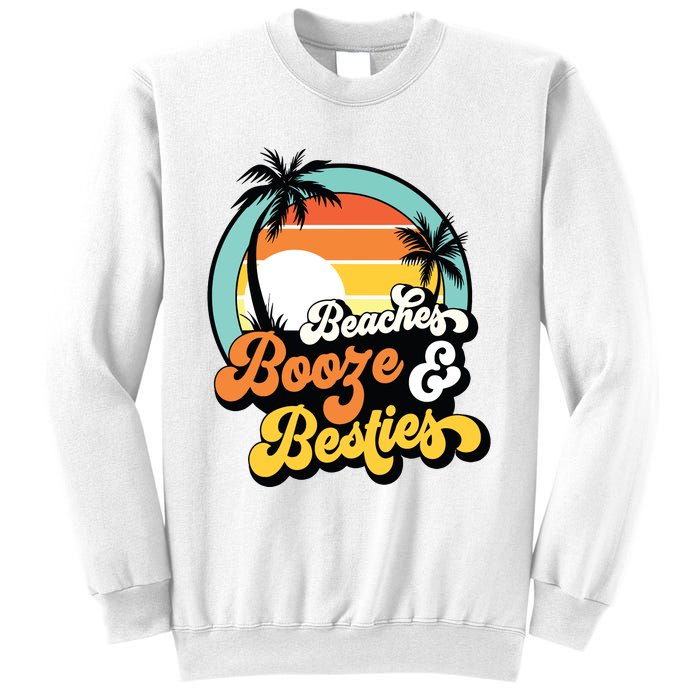 Girl Trip Funny Matching Beaches Booze Besties Best Friends Sweatshirt