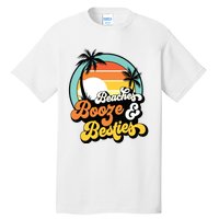 Girl Trip Funny Matching Beaches Booze Besties Best Friends Tall T-Shirt