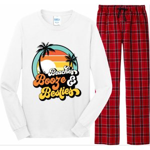 Girl Trip Funny Matching Beaches Booze Besties Best Friends Long Sleeve Pajama Set