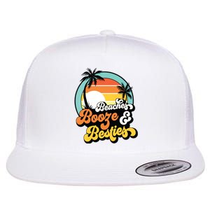 Girl Trip Funny Matching Beaches Booze Besties Best Friends Flat Bill Trucker Hat