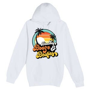 Girl Trip Funny Matching Beaches Booze Besties Best Friends Premium Pullover Hoodie