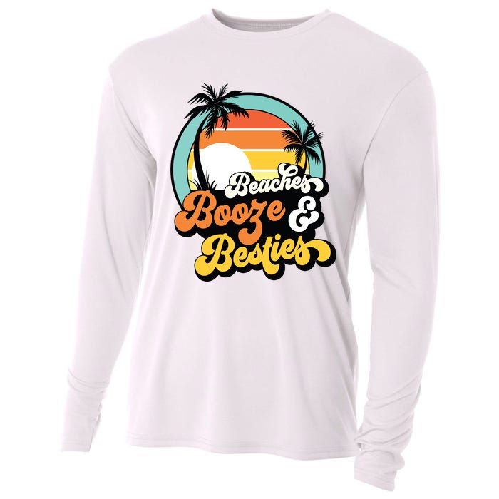 Girl Trip Funny Matching Beaches Booze Besties Best Friends Cooling Performance Long Sleeve Crew