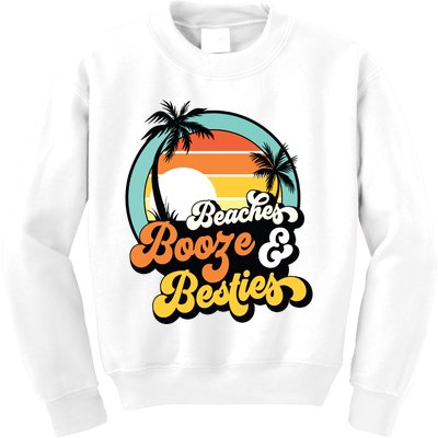 Girl Trip Funny Matching Beaches Booze Besties Best Friends Kids Sweatshirt