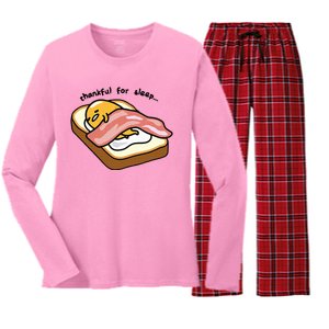 Gudetama Thankful For Sleep Toasty Women's Long Sleeve Flannel Pajama Set 