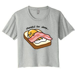 Gudetama Thankful For Sleep Toasty Women's Crop Top Tee