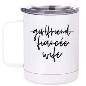 Girlfriend To Fiancee Fiance To Wife Engaget I Said Yes Cool Gift 12 oz Stainless Steel Tumbler Cup