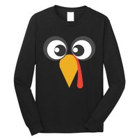 GIANT TURKEY FACE Shirt Funny THANKSGIVING Holiday Costume Long Sleeve Shirt