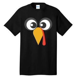 GIANT TURKEY FACE Shirt Funny THANKSGIVING Holiday Costume Tall T-Shirt