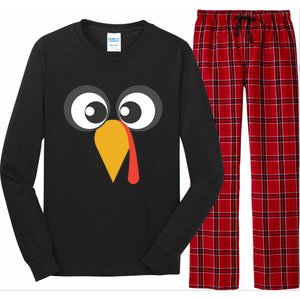 GIANT TURKEY FACE Shirt Funny THANKSGIVING Holiday Costume Long Sleeve Pajama Set