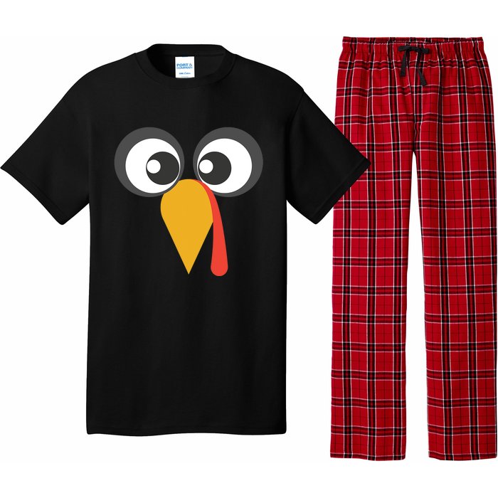 GIANT TURKEY FACE Shirt Funny THANKSGIVING Holiday Costume Pajama Set