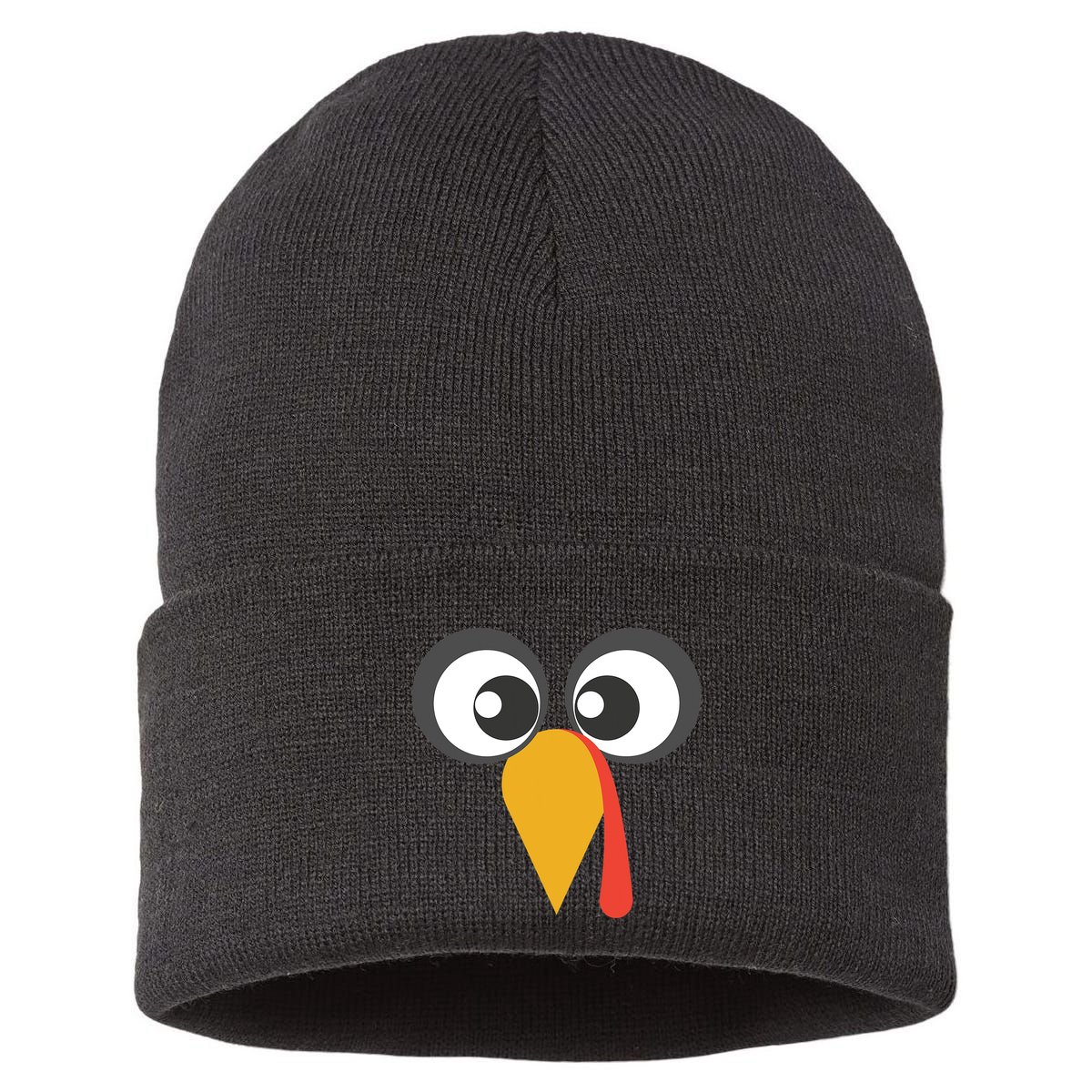 GIANT TURKEY FACE Shirt Funny THANKSGIVING Holiday Costume Sustainable Knit Beanie