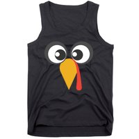 GIANT TURKEY FACE Shirt Funny THANKSGIVING Holiday Costume Tank Top