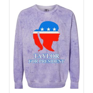 Groovy Taylor For President 2024 Colorblast Crewneck Sweatshirt