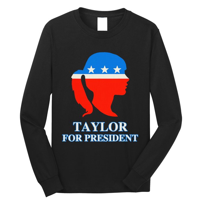 Groovy Taylor For President 2024 Long Sleeve Shirt