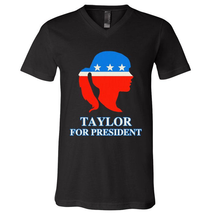 Groovy Taylor For President 2024 V-Neck T-Shirt