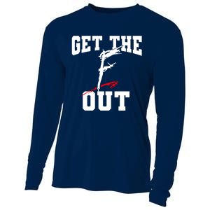 Get The F Out Funny Wrestling Lover Gift Cooling Performance Long Sleeve Crew