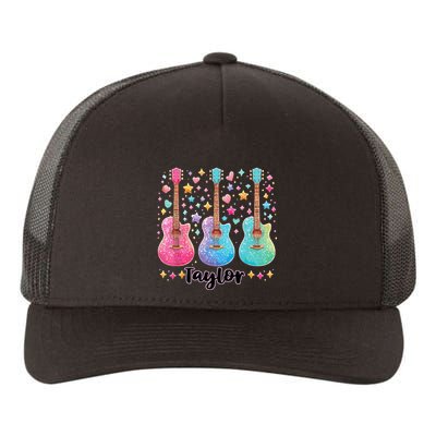 Girl Taylor First Name Personalized Groovy 80S Yupoong Adult 5-Panel Trucker Hat