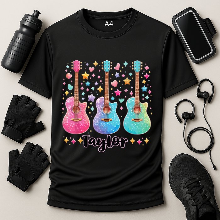 Girl Taylor First Name Personalized Groovy 80S Performance Shirt