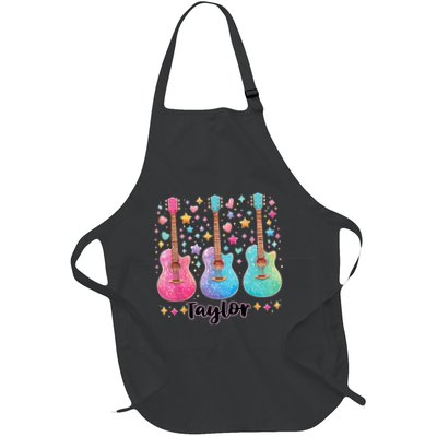 Girl Taylor First Name Personalized Groovy 80S Full-Length Apron With Pockets