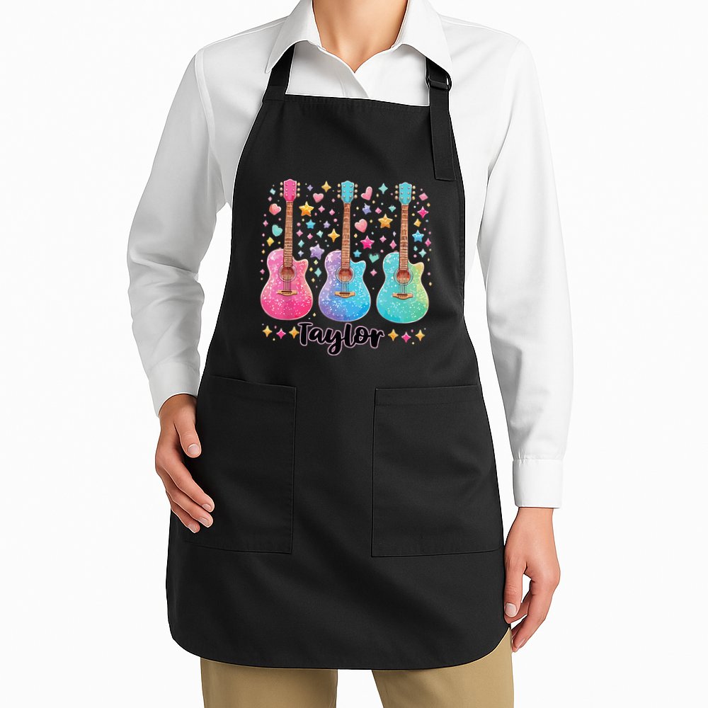 Girl Taylor First Name Personalized Groovy 80S Apron