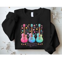Girl Taylor First Name Personalized Groovy 80S Sweatshirt