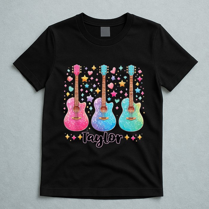 Girl Taylor First Name Personalized Groovy 80S T-Shirt