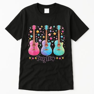 Girl Taylor First Name Personalized Groovy 80S Tall T-Shirt
