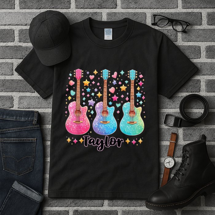 Girl Taylor First Name Personalized Groovy 80S Tall T-Shirt