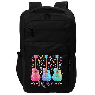 Girl Taylor First Name Personalized Groovy 80S Impact Tech Backpack