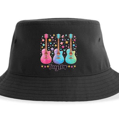 Girl Taylor First Name Personalized Groovy 80S Sustainable Bucket Hat