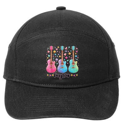 Girl Taylor First Name Personalized Groovy 80S 7-Panel Snapback Hat