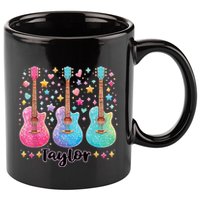 Girl Taylor First Name Personalized Groovy 80S 11oz C Handle Ceramic Mug