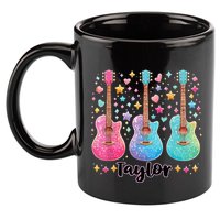 Girl Taylor First Name Personalized Groovy 80S 11oz C Handle Ceramic Mug