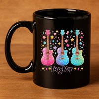 Girl Taylor First Name Personalized Groovy 80S 11oz C Handle Ceramic Mug