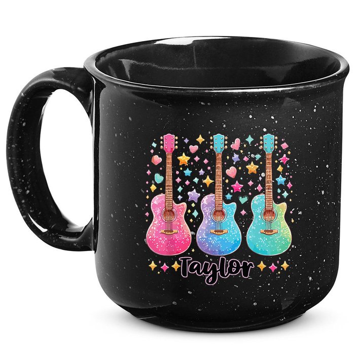 Girl Taylor First Name Personalized Groovy 80S 15oz Campfire Ceramic Mug