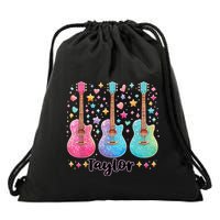 Girl Taylor First Name Personalized Groovy 80S Drawstring Bag