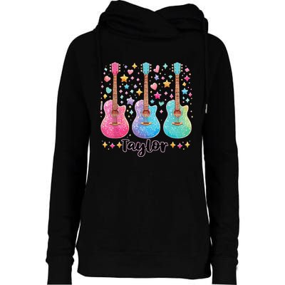 Girl Taylor First Name Personalized Groovy 80S Womens Funnel Neck Pullover Hood