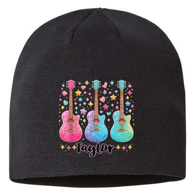 Girl Taylor First Name Personalized Groovy 80S Sustainable Beanie