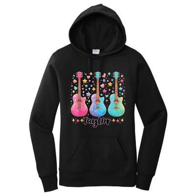 Girl Taylor First Name Personalized Groovy 80S Women's Pullover Hoodie
