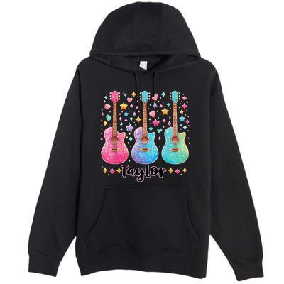 Girl Taylor First Name Personalized Groovy 80S Premium Pullover Hoodie