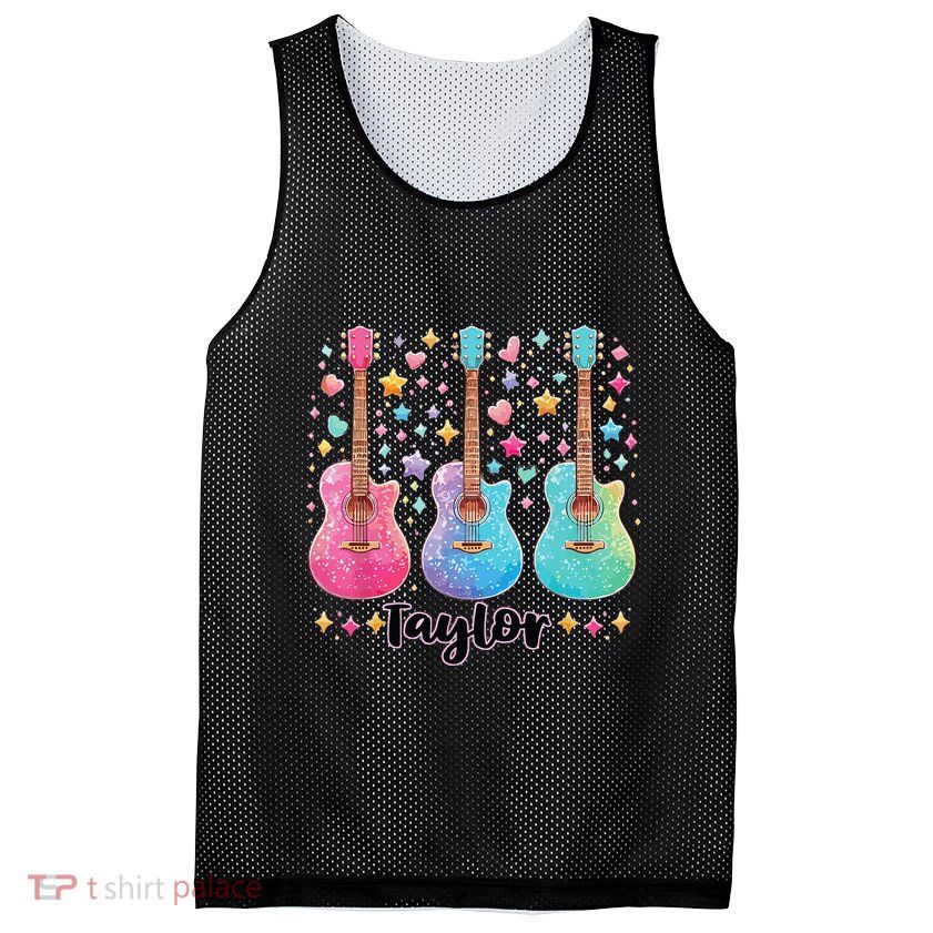 Girl Taylor First Name Personalized Groovy 80S Mesh Reversible Basketball Jersey Tank