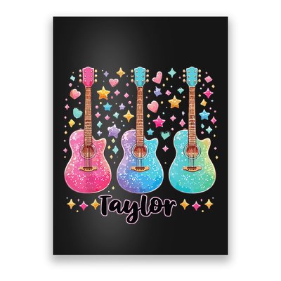 Girl Taylor First Name Personalized Groovy 80S Poster