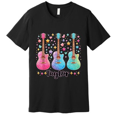 Girl Taylor First Name Personalized Groovy 80S Premium T-Shirt