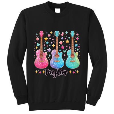 Girl Taylor First Name Personalized Groovy 80S Tall Sweatshirt