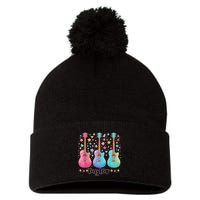 Girl Taylor First Name Personalized Groovy 80S Pom Pom 12in Knit Beanie