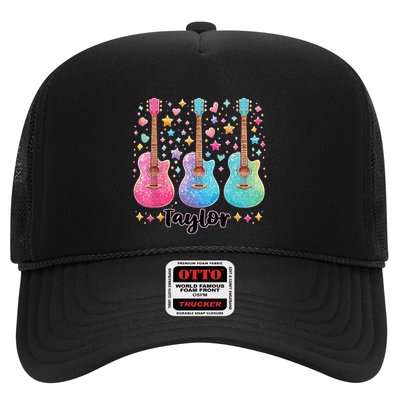 Girl Taylor First Name Personalized Groovy 80S Trucker Hat