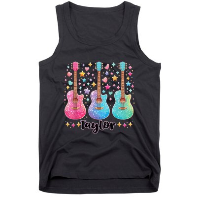 Girl Taylor First Name Personalized Groovy 80S Tank Top