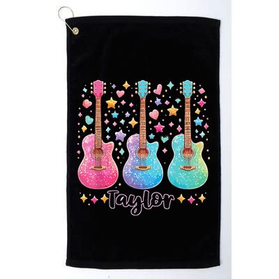 Girl Taylor First Name Personalized Groovy 80S Golf Towel