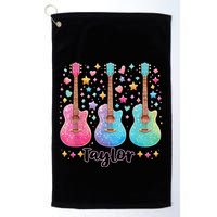 Girl Taylor First Name Personalized Groovy 80S Golf Towel